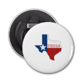 Texas Map Shaped State Flag Bottle Open Button Flesopener (Voorkant)