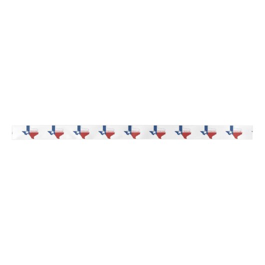 Texas Map Shaped State Flag Texan Lone Star Texian Satijnen Lint (Voorkant)