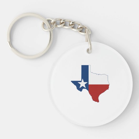 Texas Map Shaped Texan Lone Star State Flag Sleutelhanger (Voorkant)