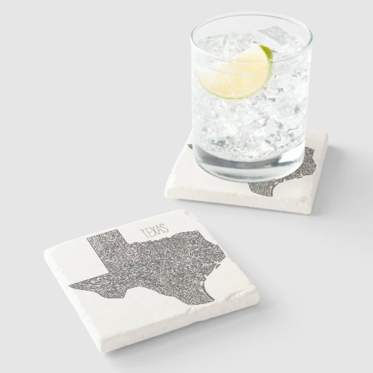 Texas Map Stenen Onderzetter (Zijkant)