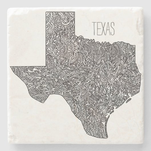 Texas Map Stenen Onderzetter (Voorkant)