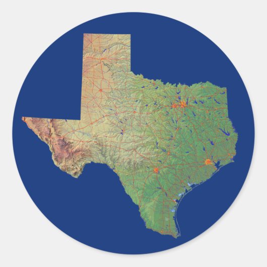 Texas Map Sticker (Voorkant)