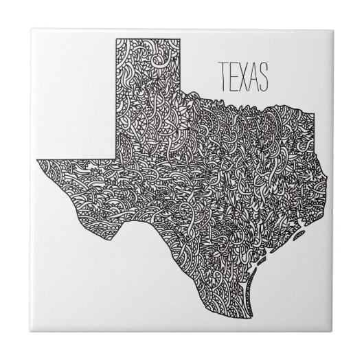 Texas Map Tegeltje (Voorkant)