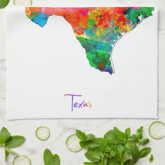 Texas Map Theedoek (Gevouwen)