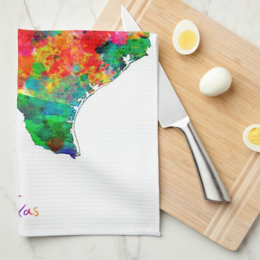 Texas Map Theedoek (Quarter Fold)