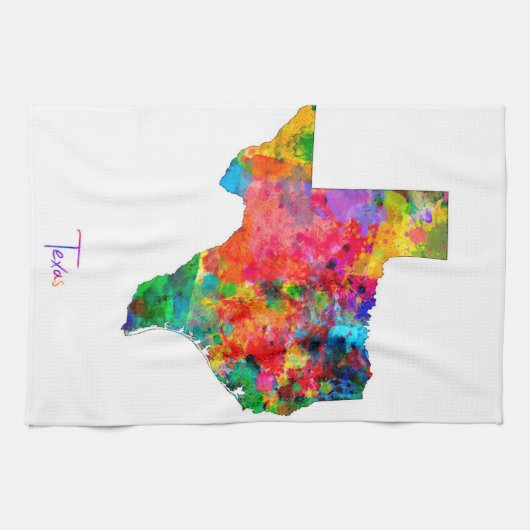 Texas Map Theedoek (Horizontaal)