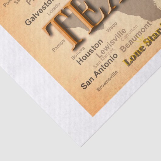 Texas  Map Tissuepapier (Detail)