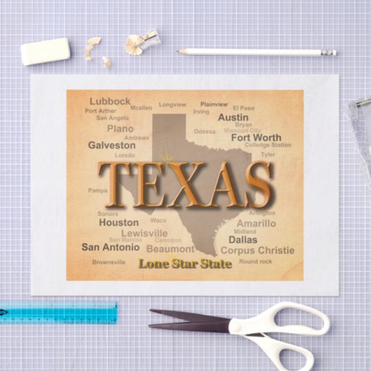 Texas  Map Tissuepapier (Craft)