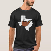 Texas Map Tobacco Pipe Smoking Hobby Briar Pipe Sm T-shirt (Voorkant)