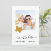 Texas Map Wedding Save the Date Kaart (Staand voorkant)