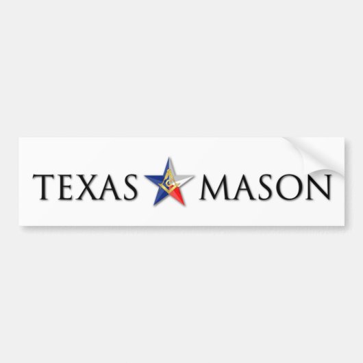Texas Mason Bumpersticker (Voorkant)