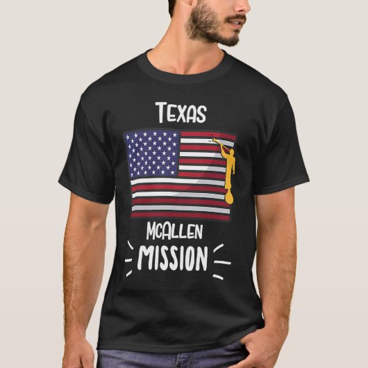 Texas McAllen Mormon LDS Mission Missionary T-shirt (Voorkant)