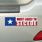 Texas - Meest waarschijnlijk om af te scheiden Bumpersticker (Op auto)