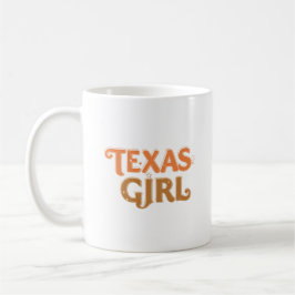 Texas Meisje Abrikoos Lettertype Ontwerp  Koffiemok