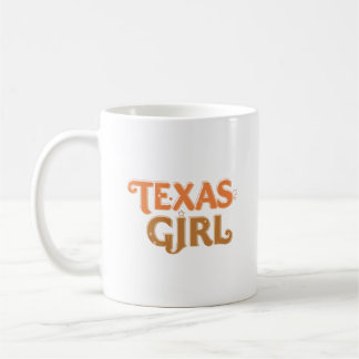 Texas Meisje Abrikoos Lettertype Ontwerp Koffiemok