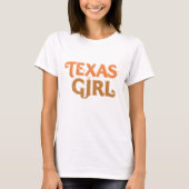 Texas Meisje Abrikoos Lettertype Ontwerp T-shirt (Voorkant)