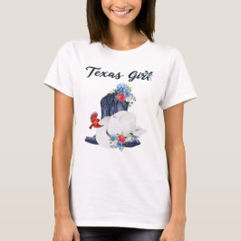 Texas meisje met cowboylaarzen/Hoeden & Bloemen/Vo T-shirt