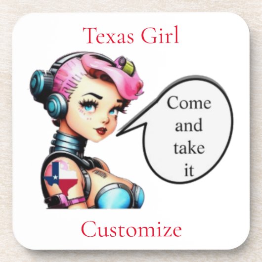 Texas Meisje Thunder_Cove Bier Onderzetter (Voorkant)