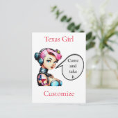 Texas Meisje Thunder_Cove Briefkaart (Staand voorkant)