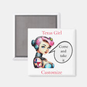 Texas Meisje Thunder_Cove Magneet (Voorkant / Achterkant)