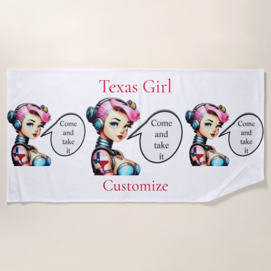 Texas Meisje Thunder_Cove Strandlaken (Voorkant)