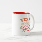 Texas meisje tweekleurige koffiemok (Voorkant rechts)