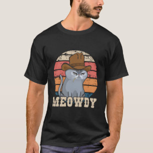 Texas Meowdy Cat Cowboy Pet Feline Funny Lover Pun T-shirt