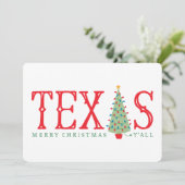 Texas Merry Christmas Tree Kaart of Uitnodiging (Staand voorkant)