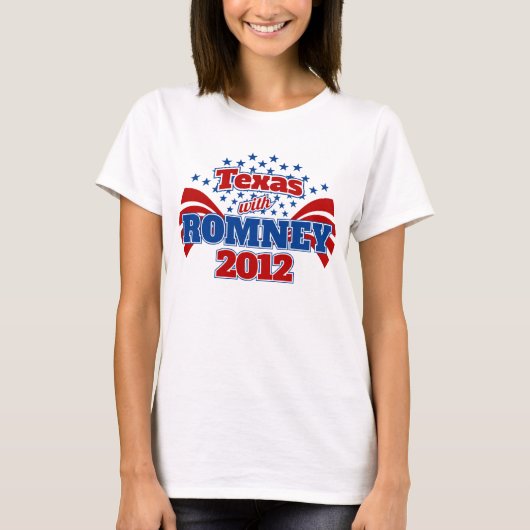 Texas met Romney 2012 T-shirt (Voorkant)