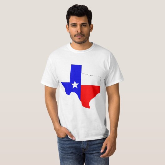 Texas met vlag t-shirt (Voorkant volledig)