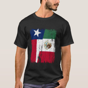 Texas Mexico Halve Vlag Texaanse Mexicaanse Erfeni T-shirt