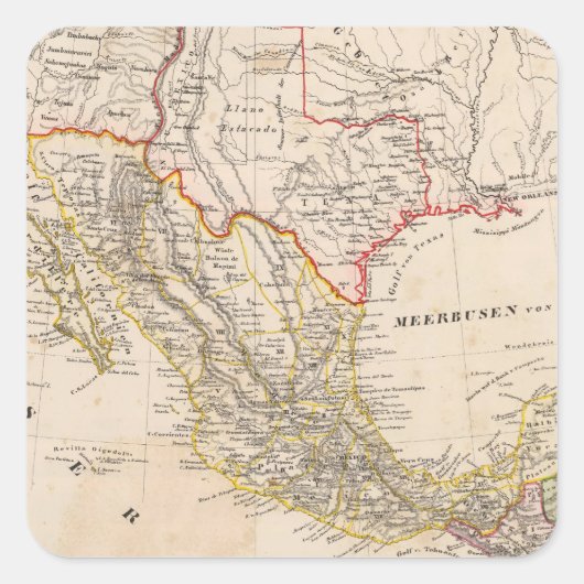 Texas, Mexico Vierkante Sticker (Voorkant)