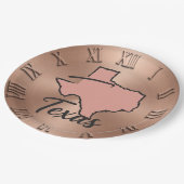 Texas Minimalist Copper Map Papieren Bordje (Gekanteld)