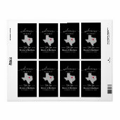 Texas Minimalist Texaanse kaart Bruiloft Welkom Etiket (Full Sheet)