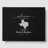 Texas Minimalist Texaanse kaart Bruiloft Welkom Gastenboek (Voorkant)