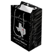 Texas Minimalist Texaanse kaart Bruiloft Welkom Medium Cadeauzakje (Voorkant Gekanteld)