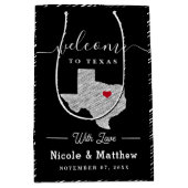 Texas Minimalist Texaanse kaart Bruiloft Welkom Medium Cadeauzakje (Voorkant)