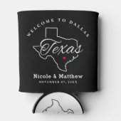 Texas minimalistische bruiloft welkom blikjeskoeler (Achterkant)
