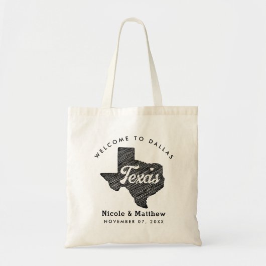 Texas minimalistische bruiloft welkom tote bag (Voorkant)