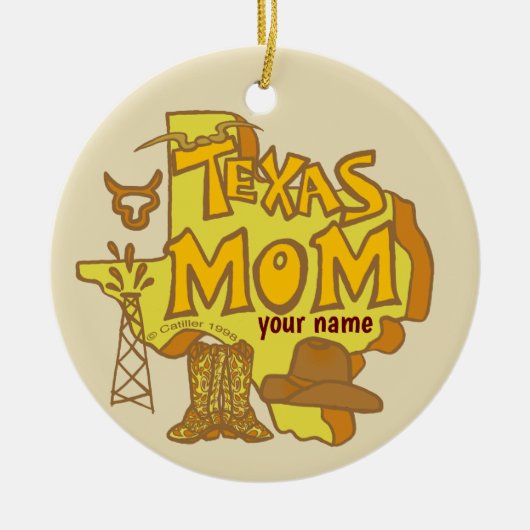 Texas Moeder Keramisch Ornament (Voorkant)