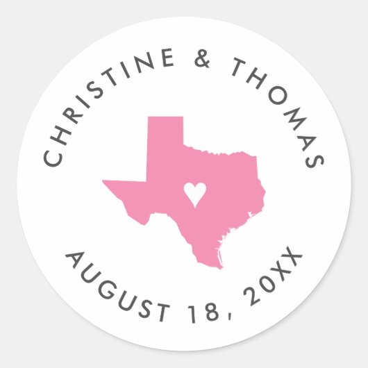 Texas Monogram bruiloft gunst Label (Voorkant)