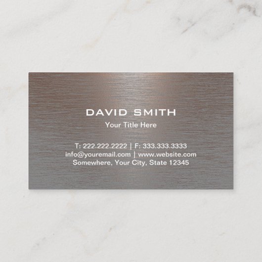 Texas Monogram Logo Faux Copper Metal Visitekaartje (Achterkant)