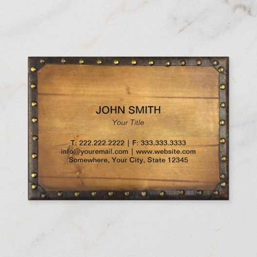 Texas Monogram Logo  Leder & Hout Visitekaartje (Achterkant)