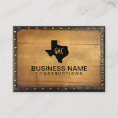 Texas Monogram Logo  Leder & Hout Visitekaartje (Voorkant)