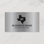 Texas Monogram Logo Modern Metal Visitekaartje (Voorkant)