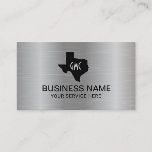 Texas Monogram Logo Modern Metal Visitekaartje (Voorkant)