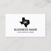Texas Monogram Logo Plain Minimalist Visitekaartje (Voorkant)