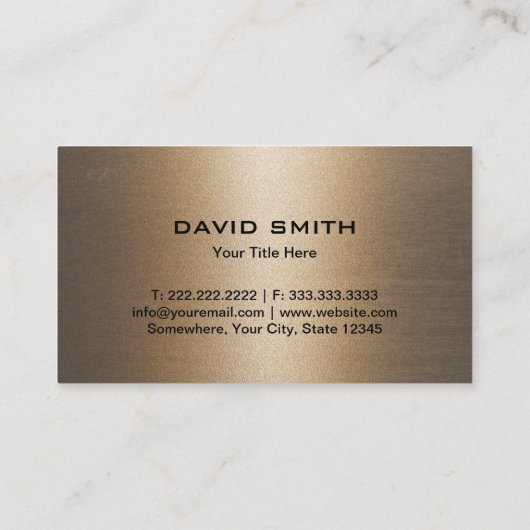 Texas Monogram Logo Stylish Bronze Texture Visitekaartje (Achterkant)