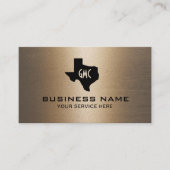 Texas Monogram Logo Stylish Bronze Texture Visitekaartje (Voorkant)