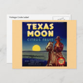 Texas Moon Citrus Fruit Crate Label Briefkaart (Voorkant / Achterkant)